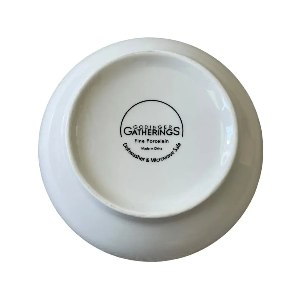 Godinger Black White Checkered Gingham Soup Cereal Bowl 5.5